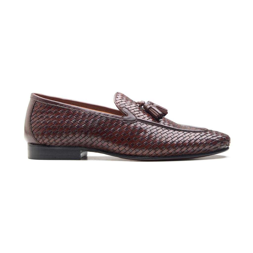 Florence, Tassel Loafers - Brown Woven