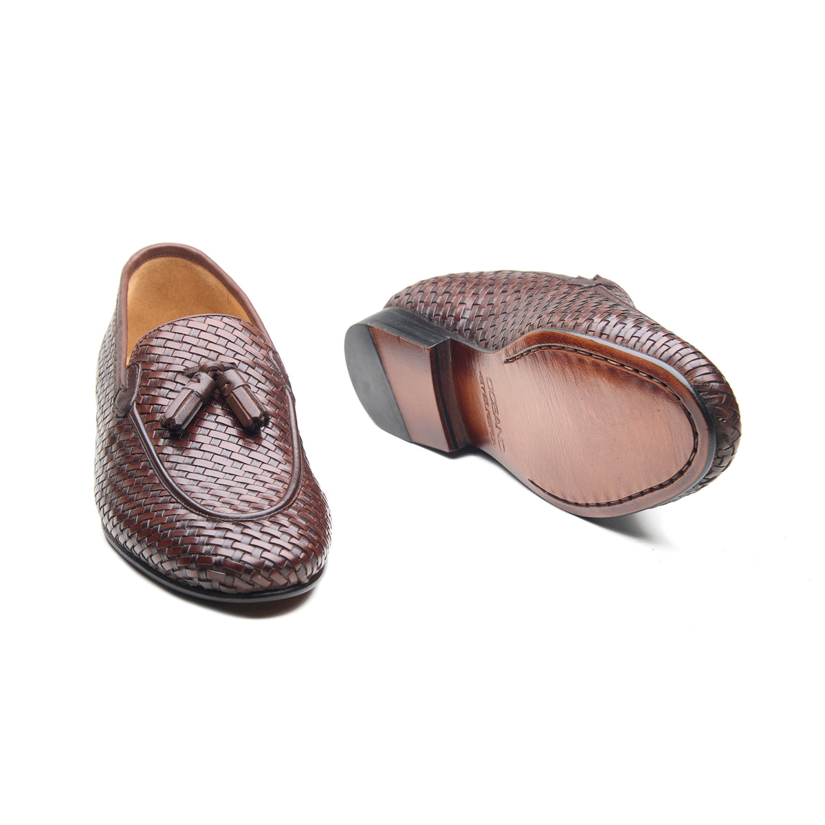 Florence, Tassel Loafers - Brown Woven