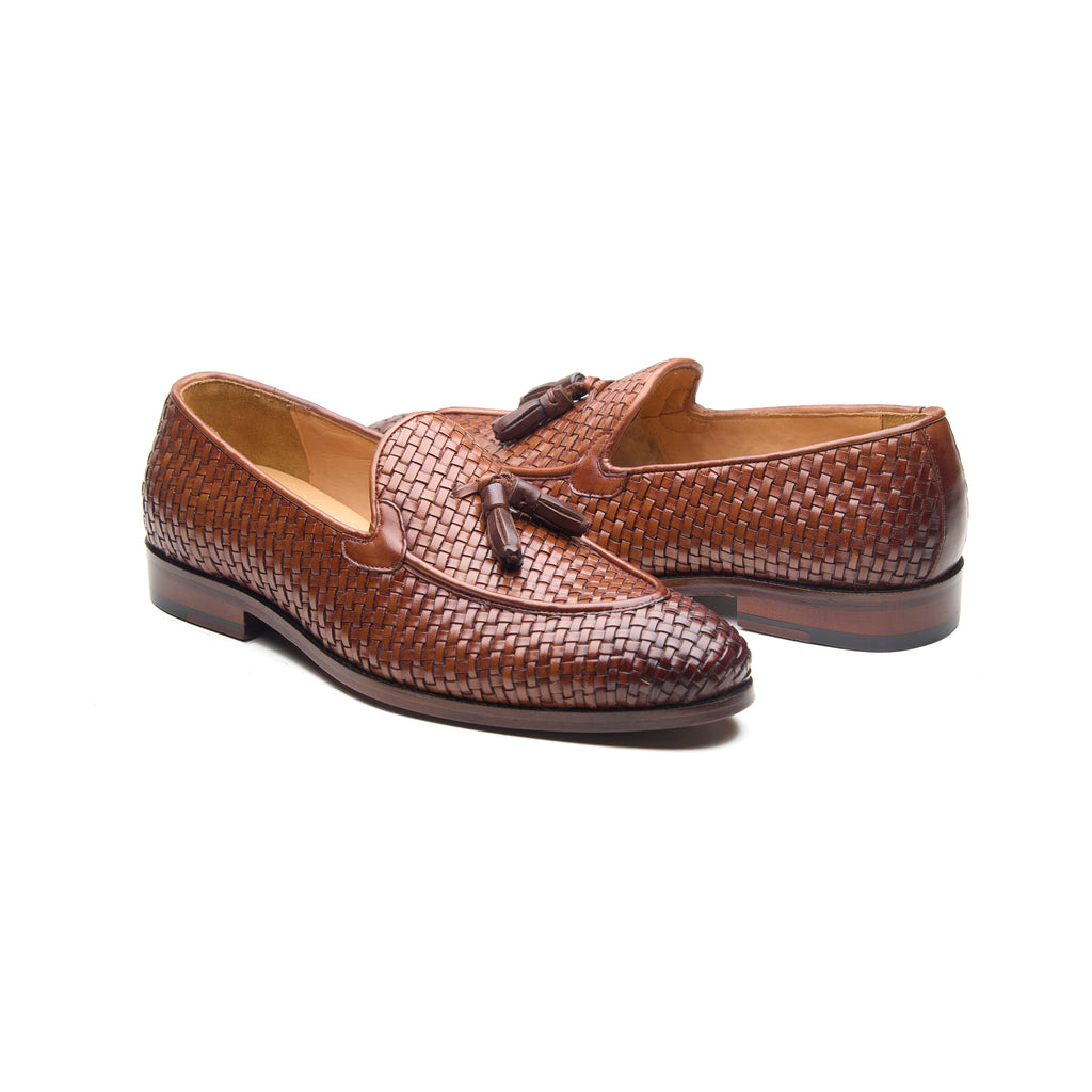 Florence, Tassel Loafers - Tan Woven