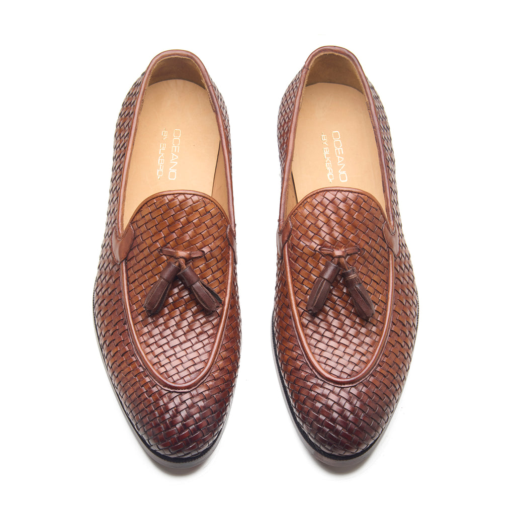 Florence, Tassel Loafers - Tan Woven