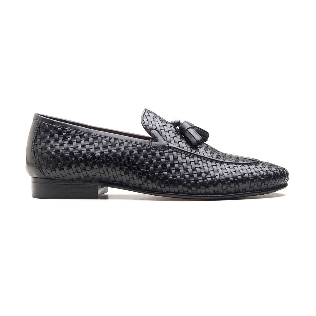 Florence, Tassel Loafers - Black Woven