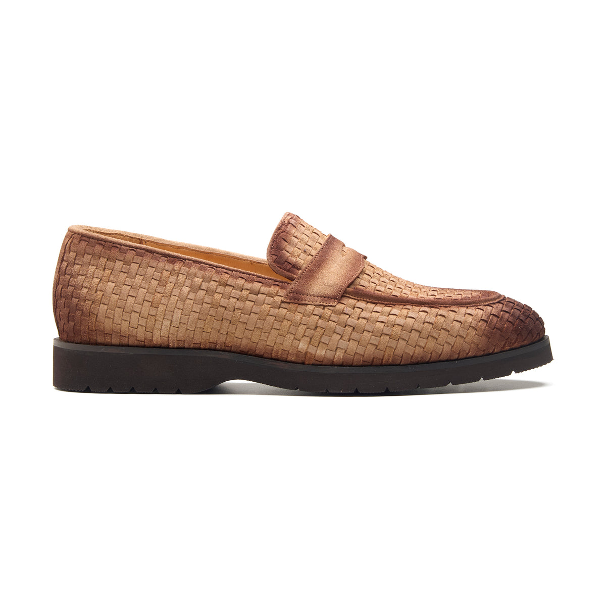 Kirby, Comfort Penny Loafers - Beige Woven Suede