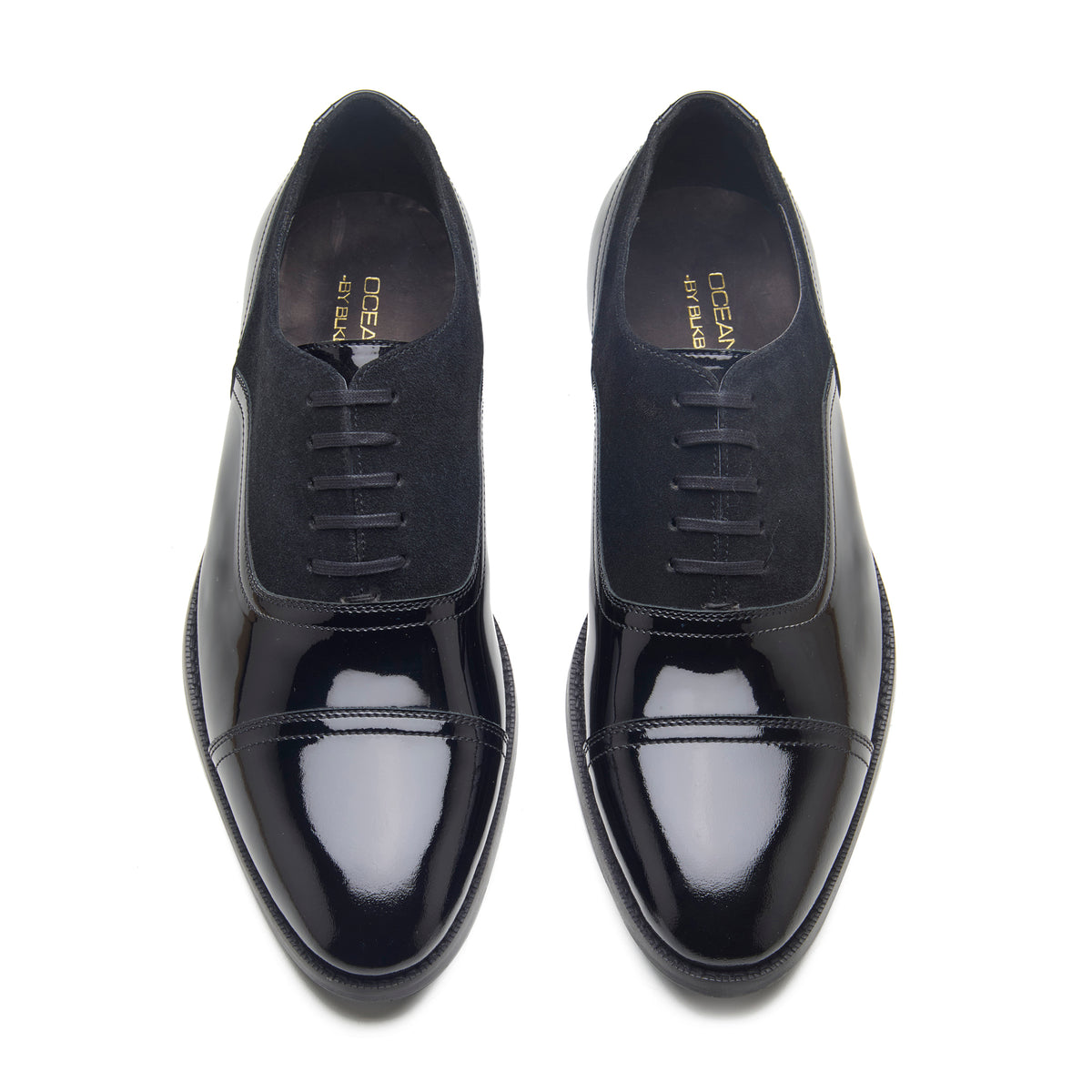 Burton, Balmoral Oxford - Black Patent & Suede | Black Tie Collection
