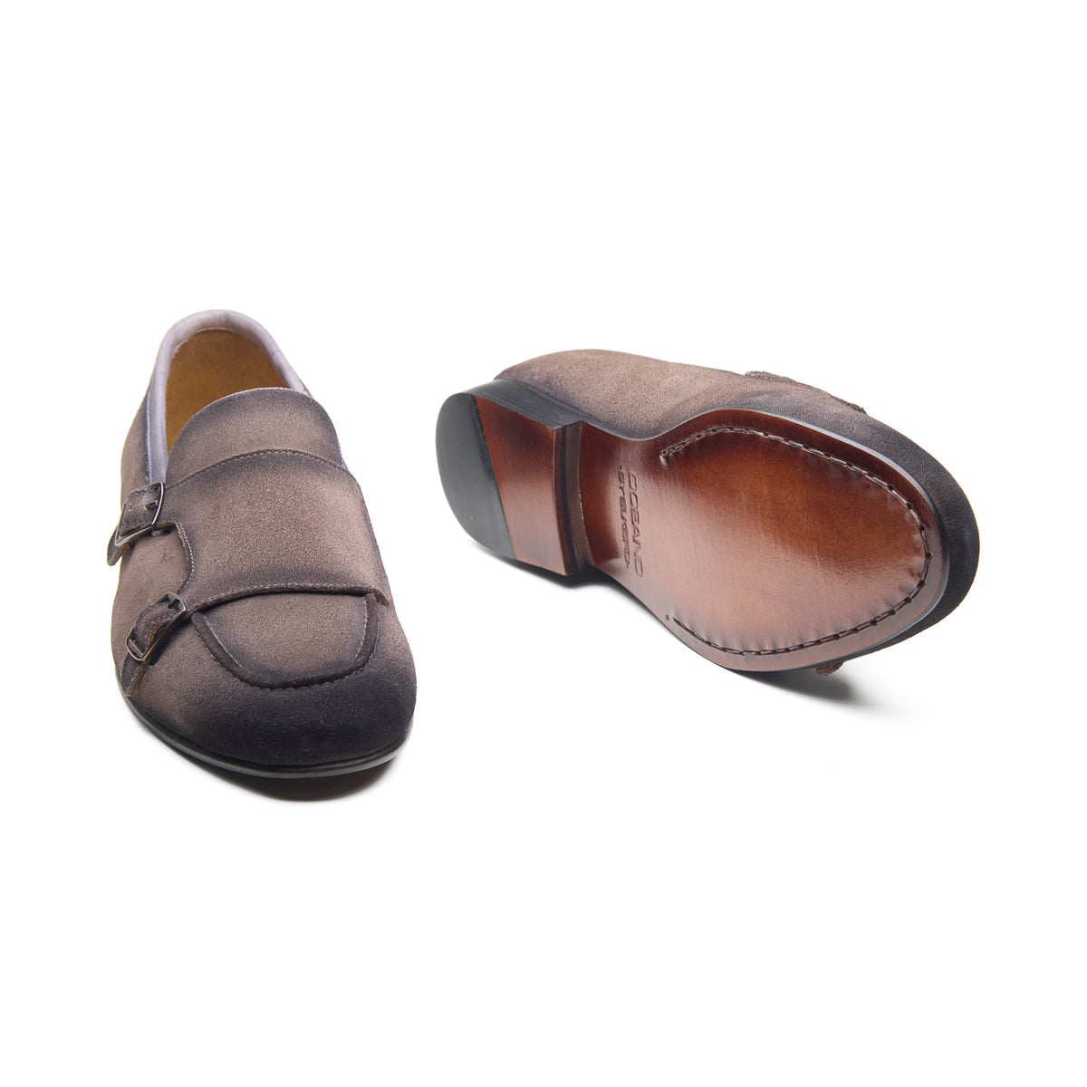 Andreya, Monk Loafers -  Grey Suede