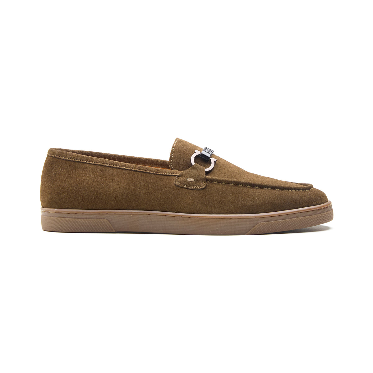Ace, Horsebit Sneaker - Olive Suede