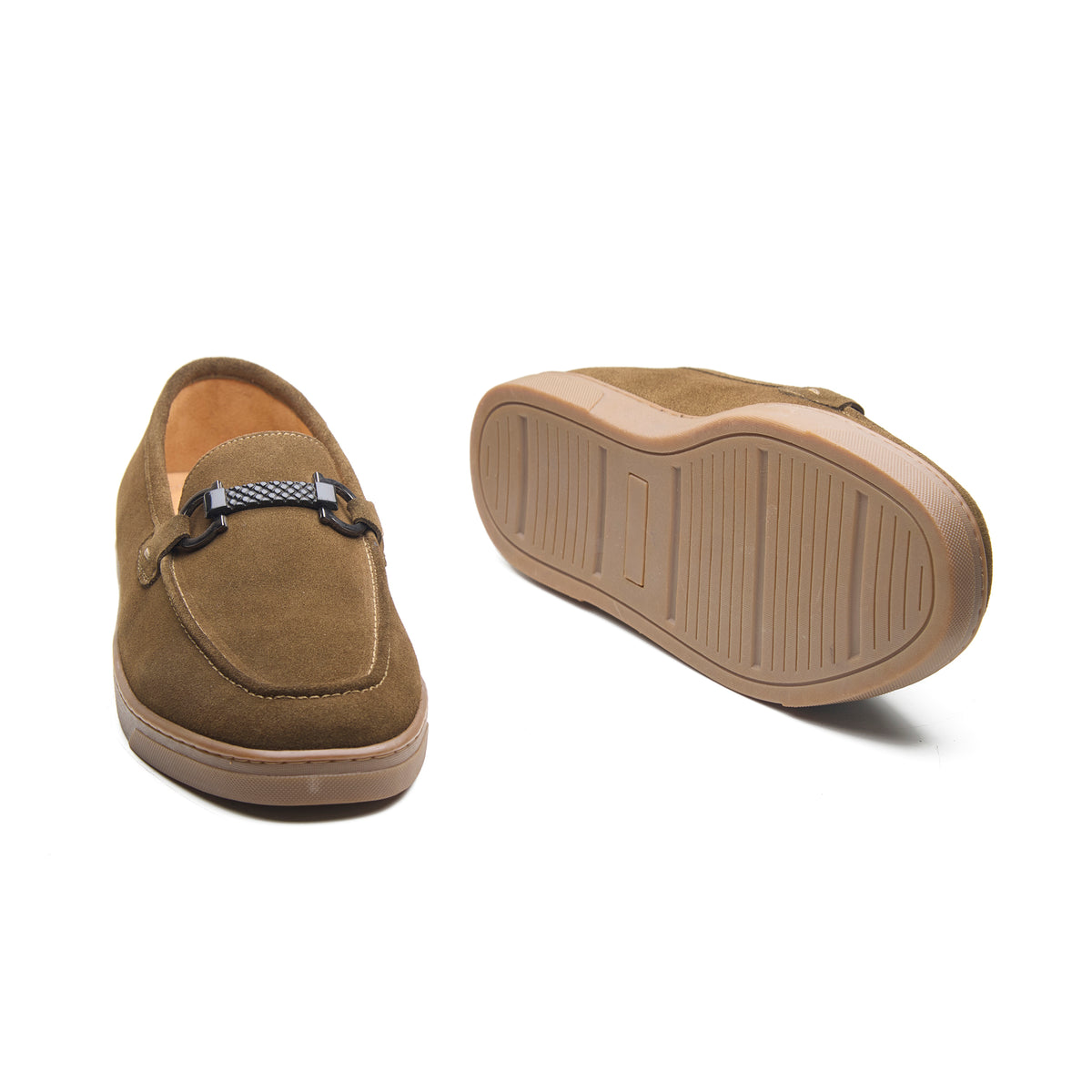 Ace, Horsebit Sneaker - Olive Suede