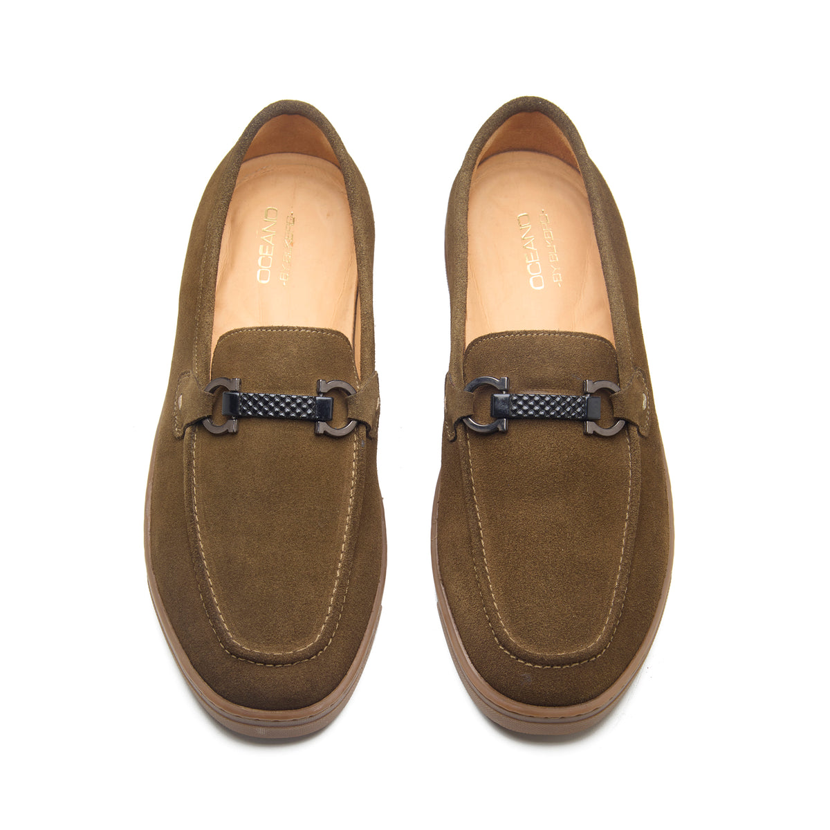 Ace, Horsebit Sneaker - Olive Suede