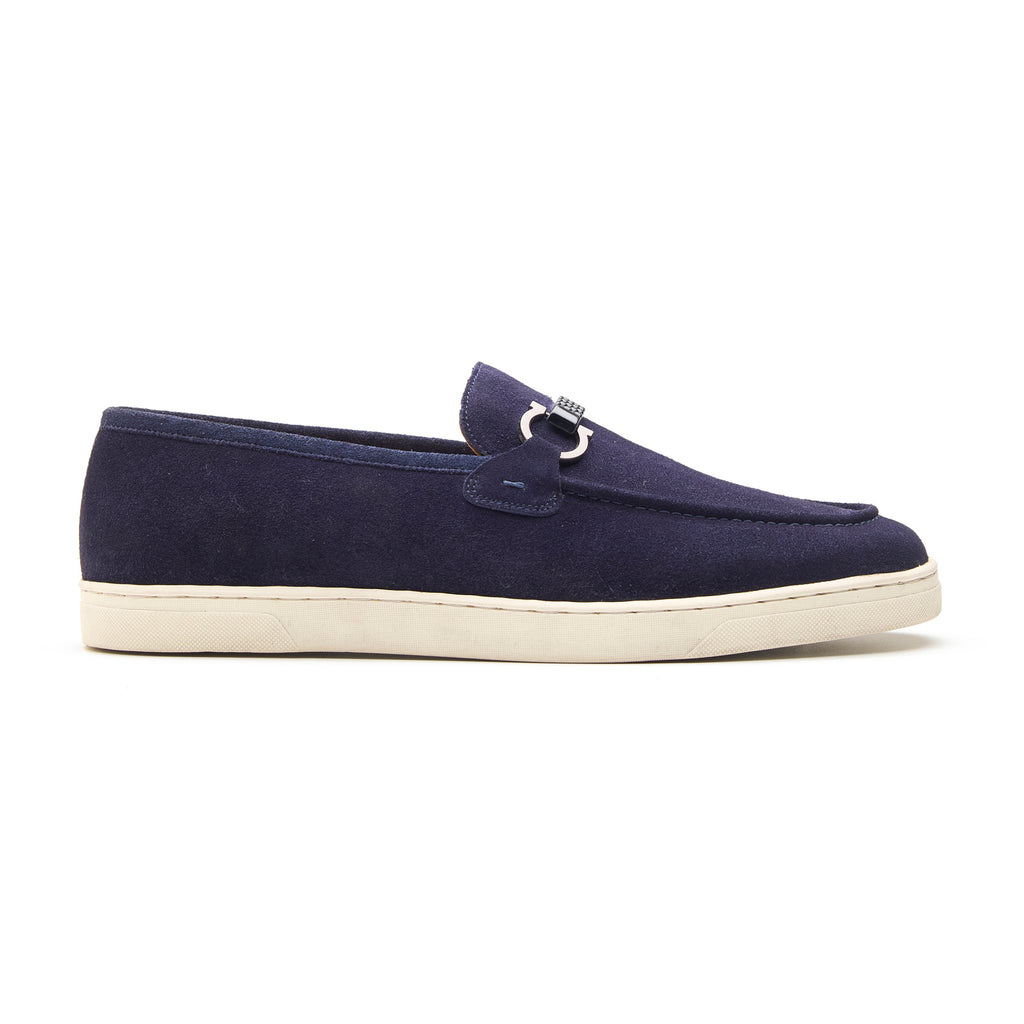 Ace, Horsebit Sneaker - Navy Suede