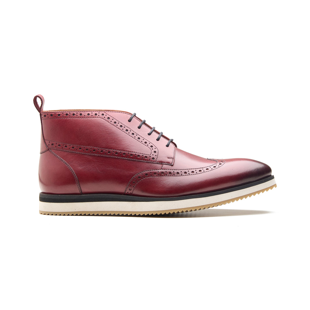 Bruno, Wingtip Sneaker Boot - Burgundy