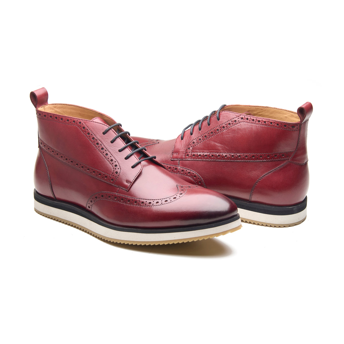 Bruno, Wingtip Sneaker Boot - Burgundy