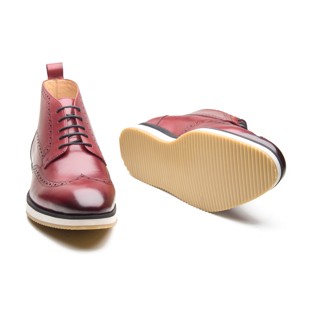 Bruno, Wingtip Sneaker Boot - Burgundy