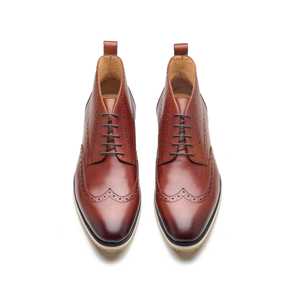 Bruno, Wingtip Sneaker Boot - Cognac