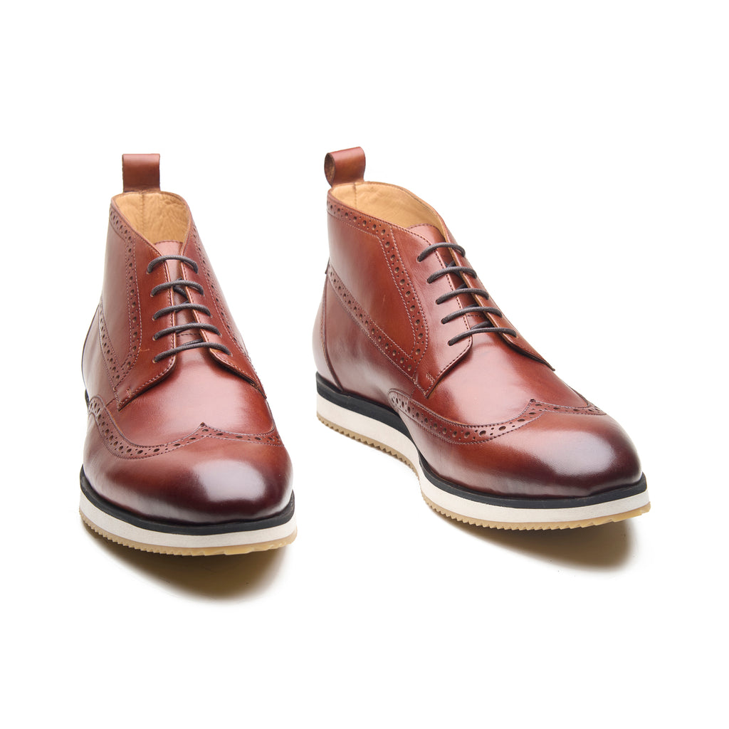 Bruno, Wingtip Sneaker Boot - Cognac
