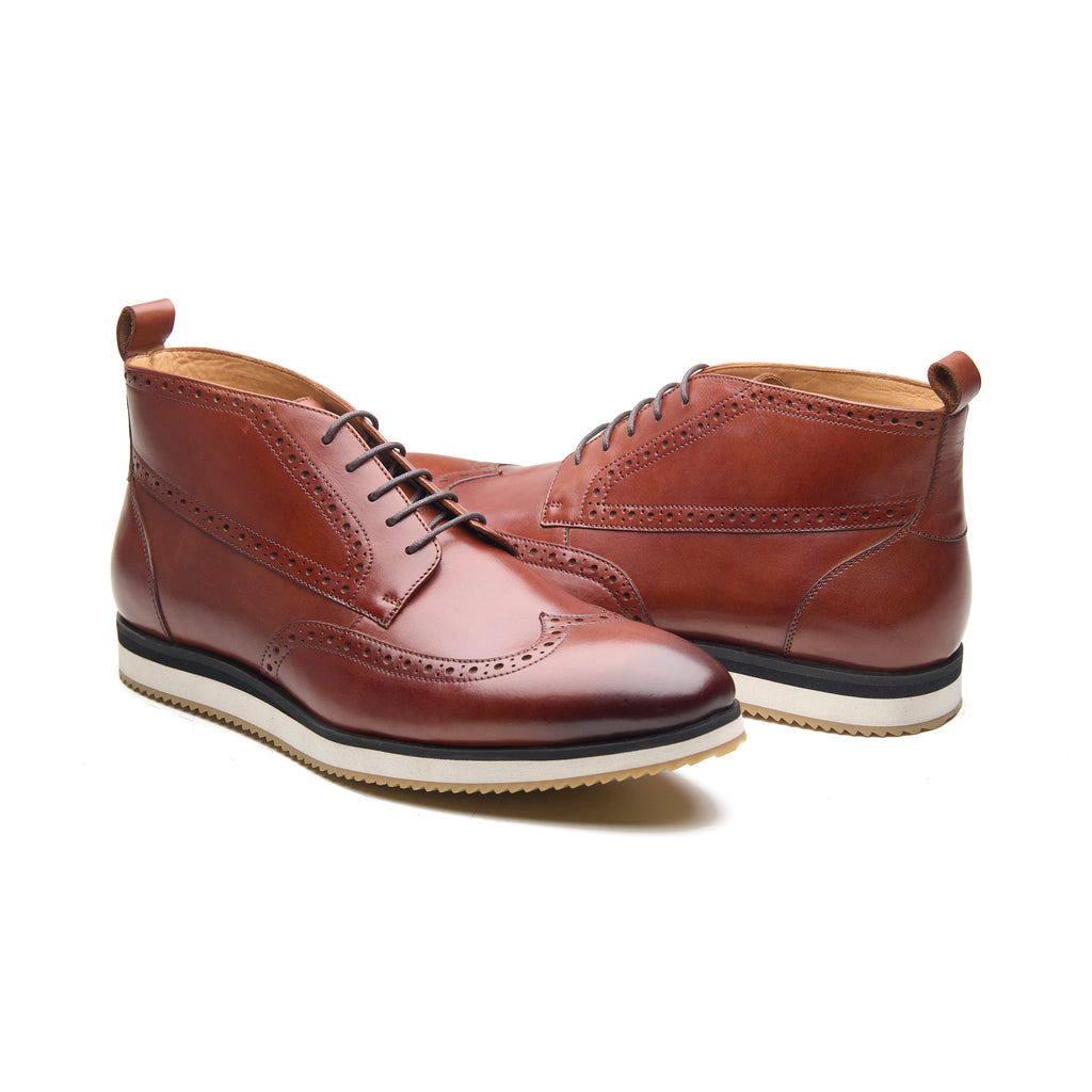 Bruno, Wingtip Sneaker Boot - Cognac