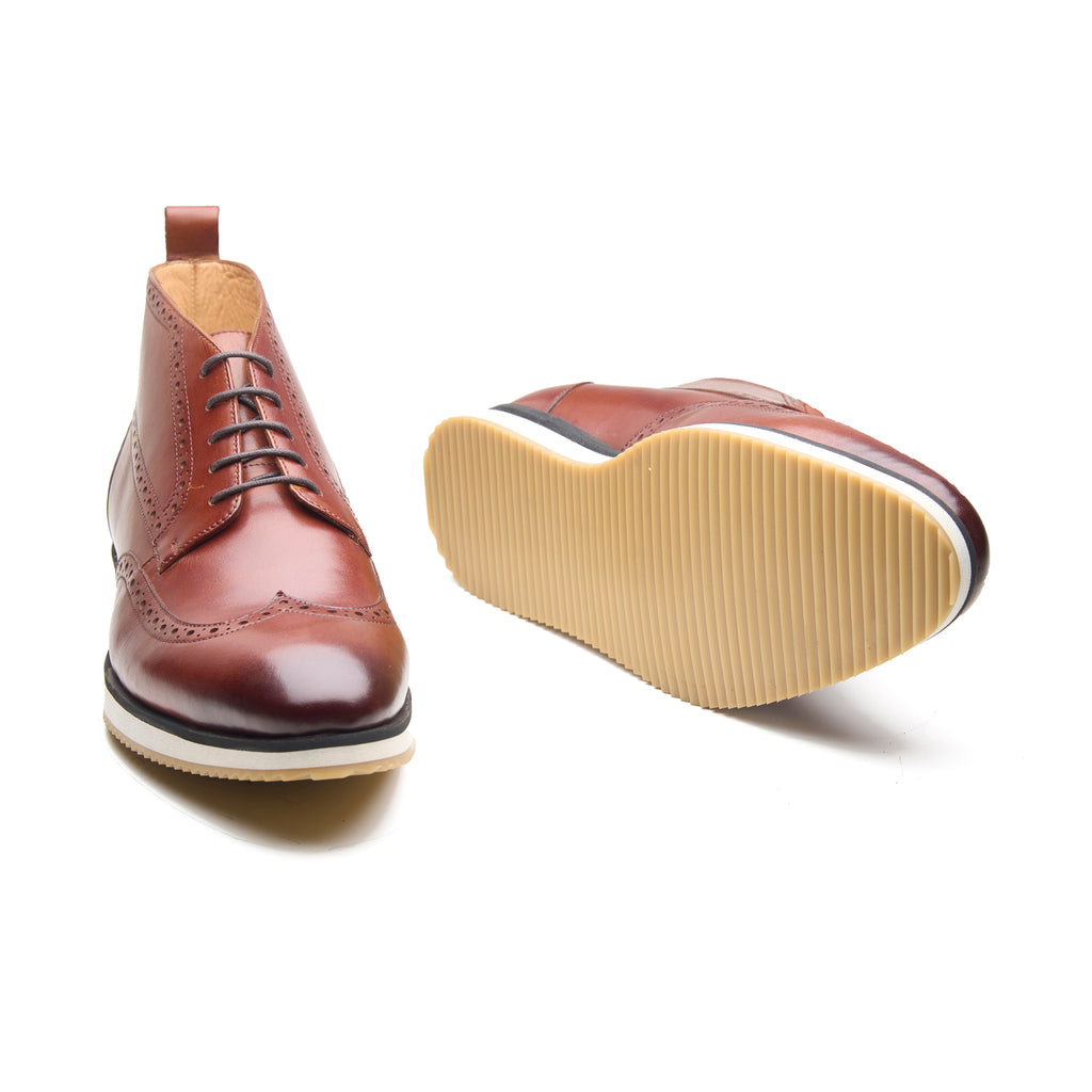 Bruno, Wingtip Sneaker Boot - Cognac